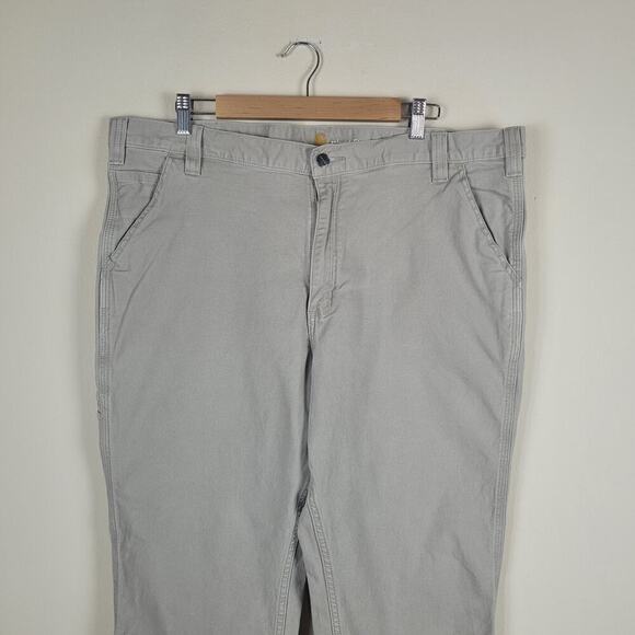 Carhartt Pants Mens 42x30 Khaki Tan Relaxed Fit Work Rugged Flex Canvas - Picture 2 of 6